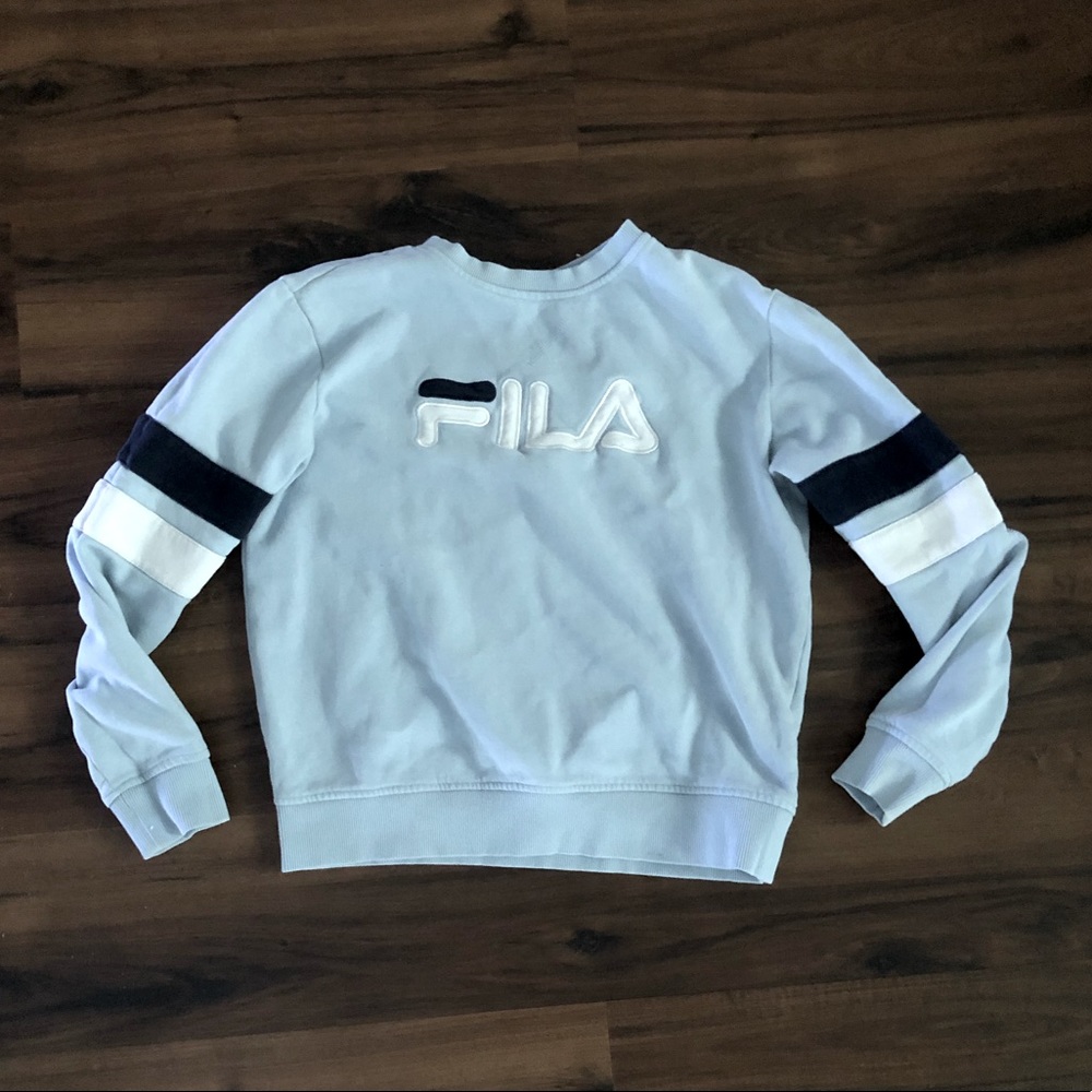 Baby blue FILA crew neck